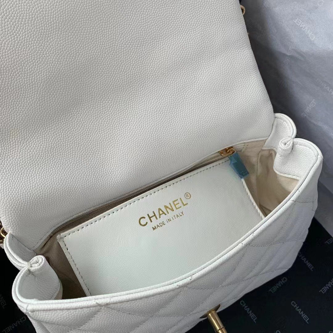 CHLFlapbag With Chain White For Women, Women’s Bags 8.3in/21cm