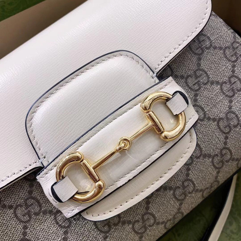 gg Horsebit 1955 Mini Bag White For Women, Women’s Bags 8.7in/22cm gg ‎703848 92TCK 9761