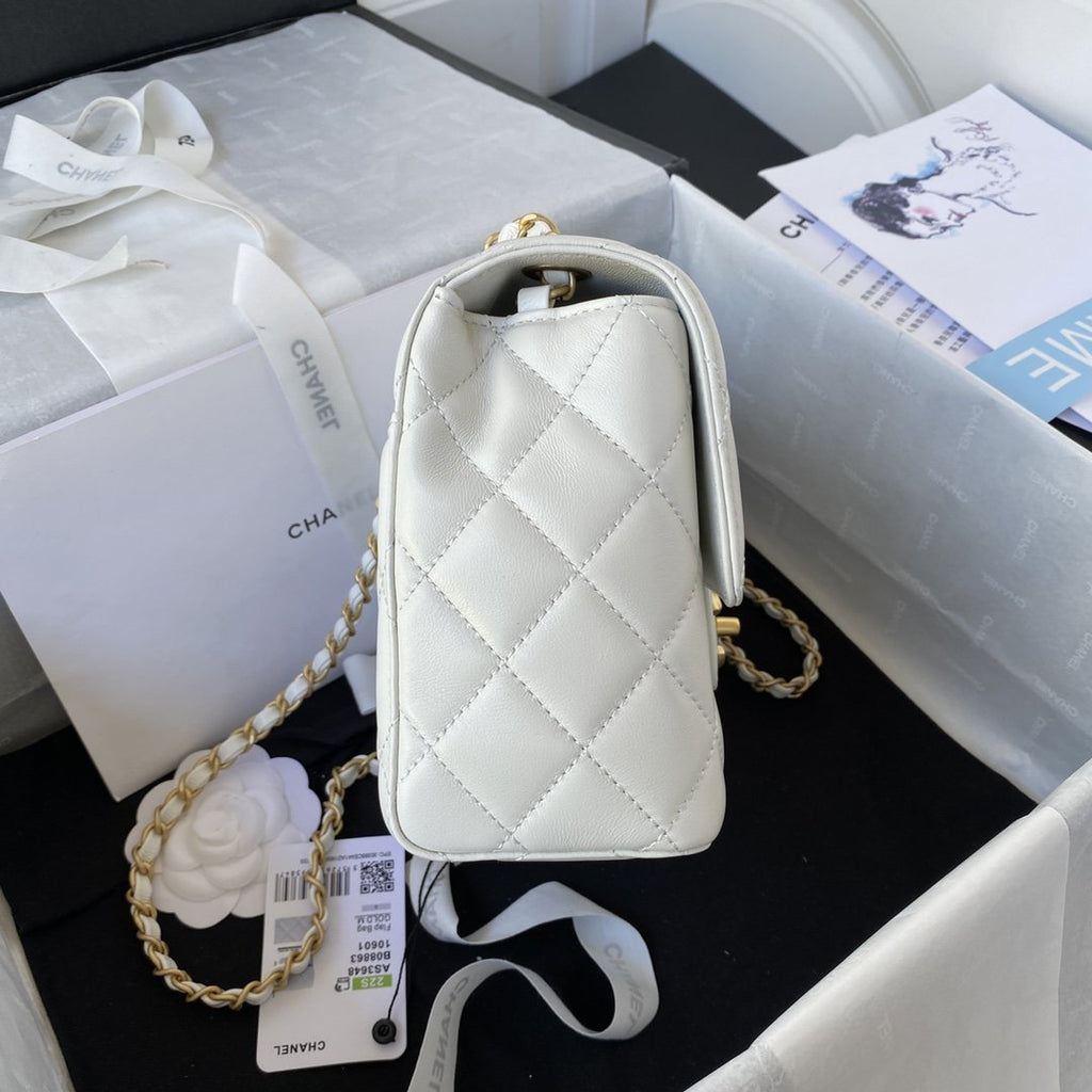 CHLMini Flap Bag White For Women, Women’s Bags 6.7in/17cm