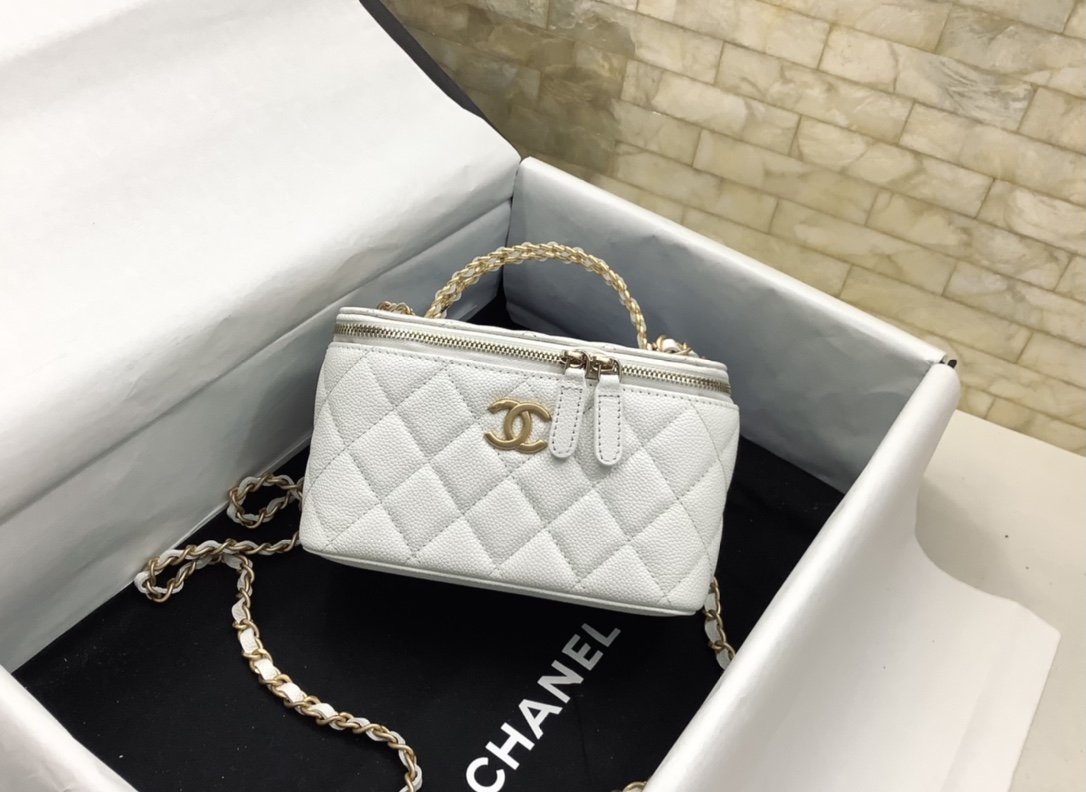 CHLSmall Vanity Case White For Women Bags 5.9in/15cm