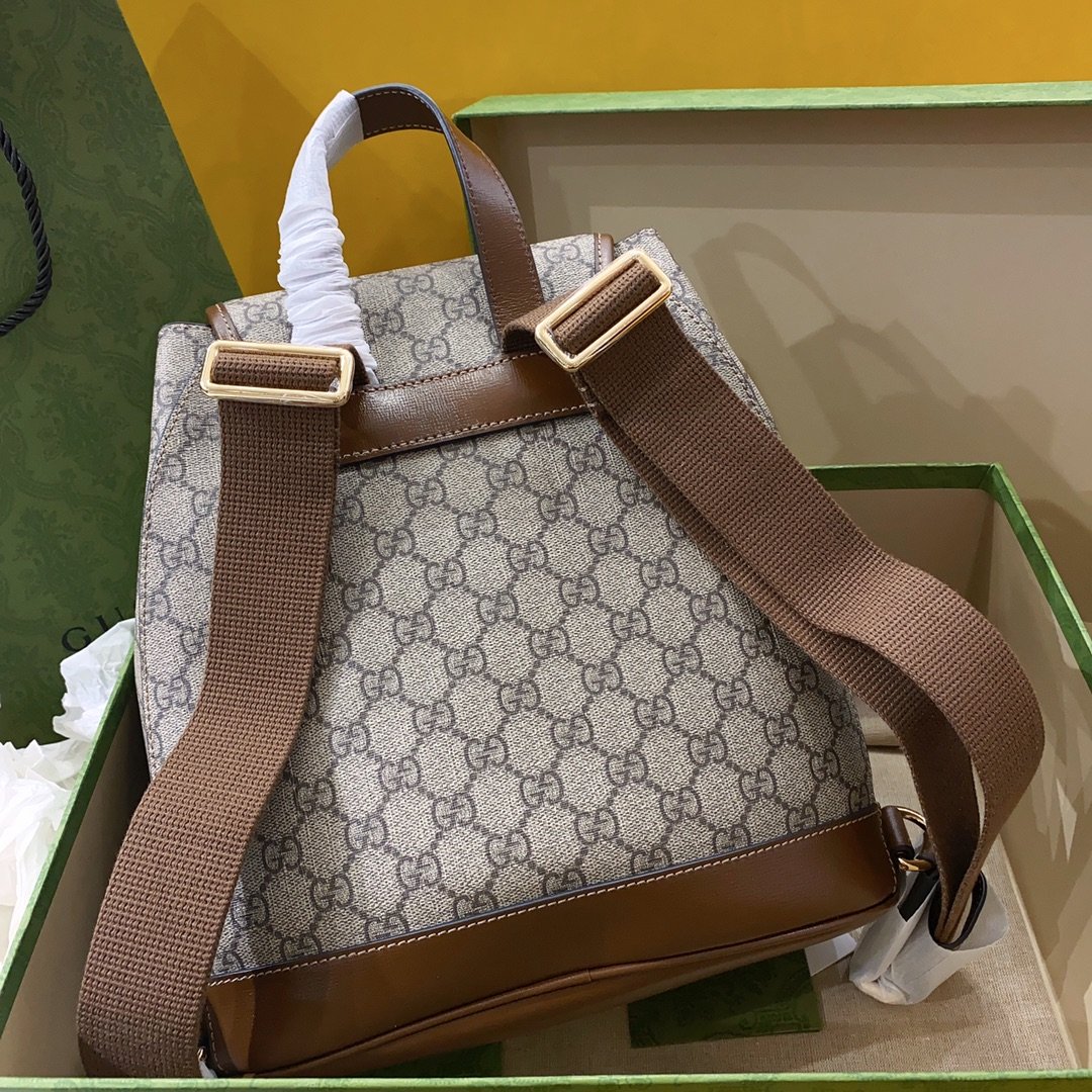 gg Backpack With Interlocking G Brown For Women, Women’s Bags 11.8in/30cm gg ‎