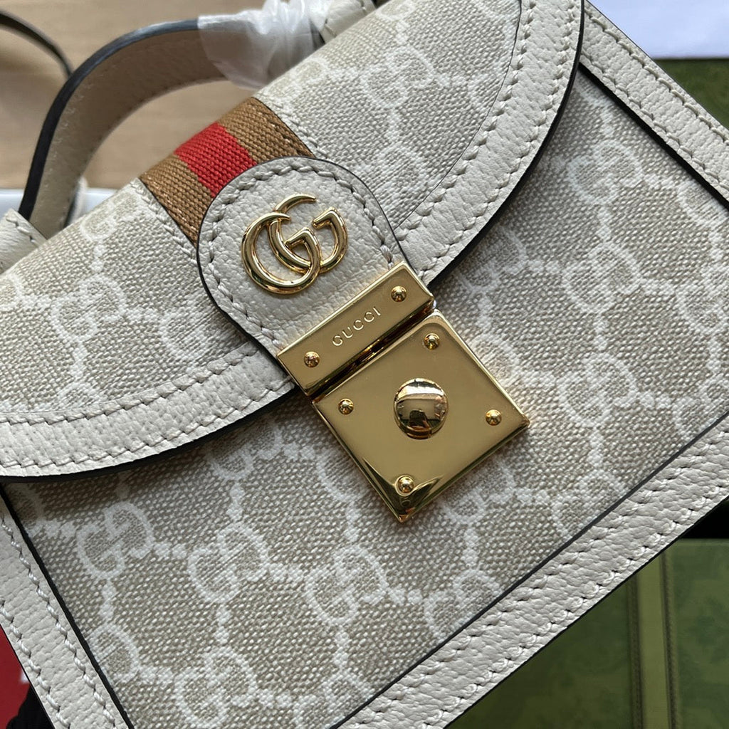 gg Ophidia gg Mini Shoulder Bag White For Women, Women’s Bags 6.9in/17.5cm gg ‎696180 UULAK 9956