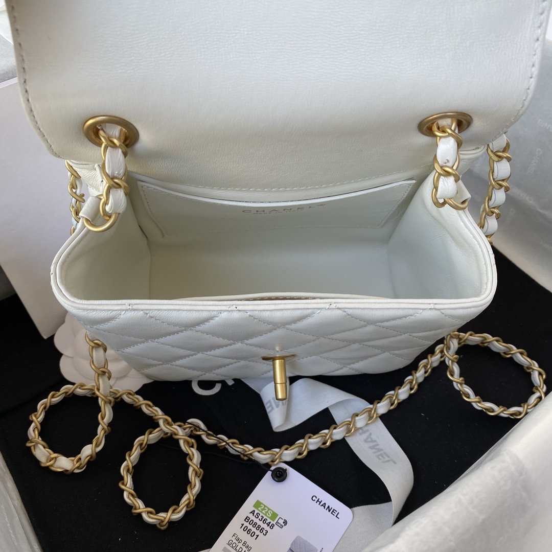 CHLMini GlamIap Bag White For Women Bags 6.7in/17cm