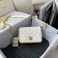 CHLFlapbag With Chain White For Women, Women’s Bags 8.3in/21cm