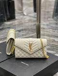 YSSL Envelope Small Chain Bag White For Women, Women’s Bags 8.6in/22cm YSL