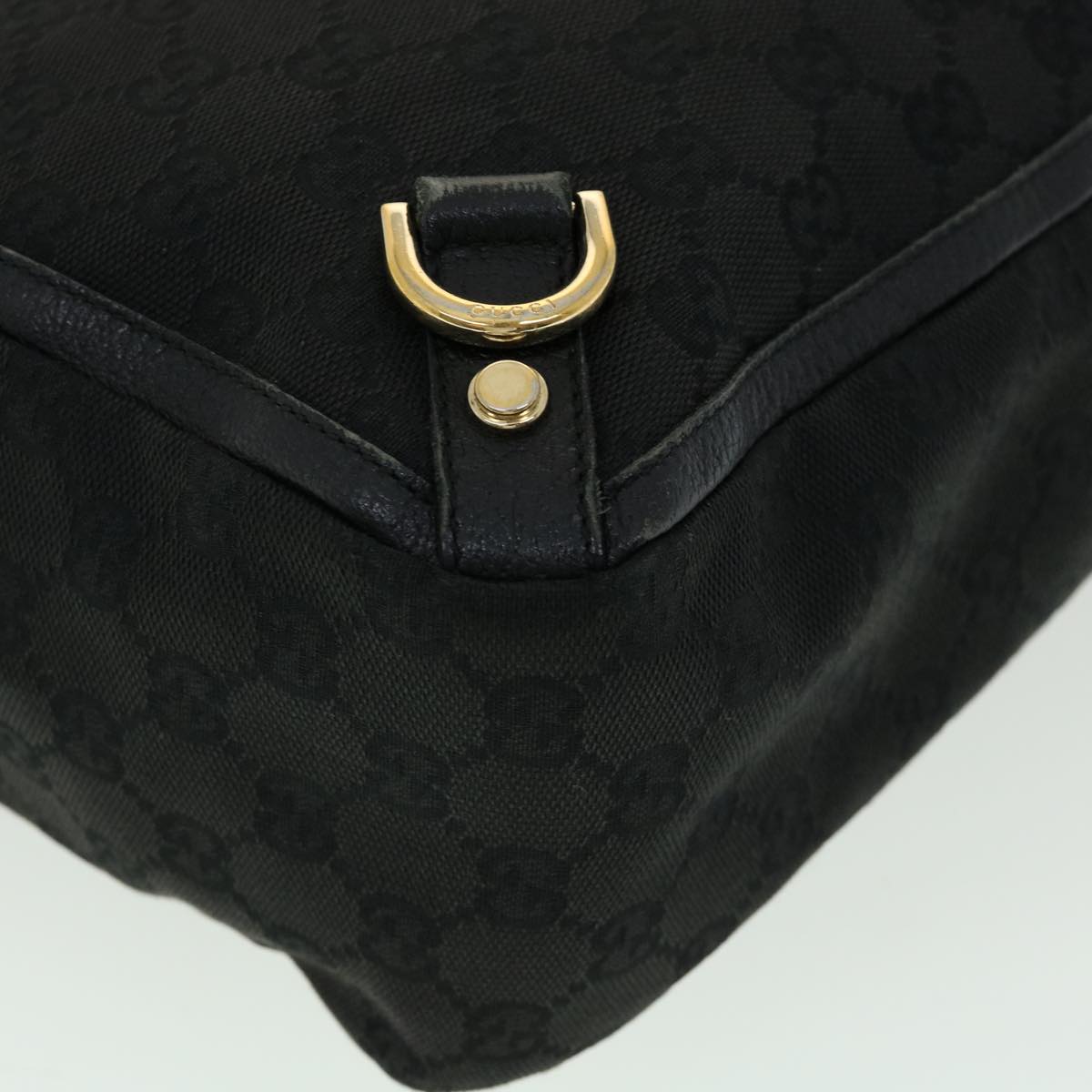 GUCCI GG Canvas Abbey Hand Bag Black tb089