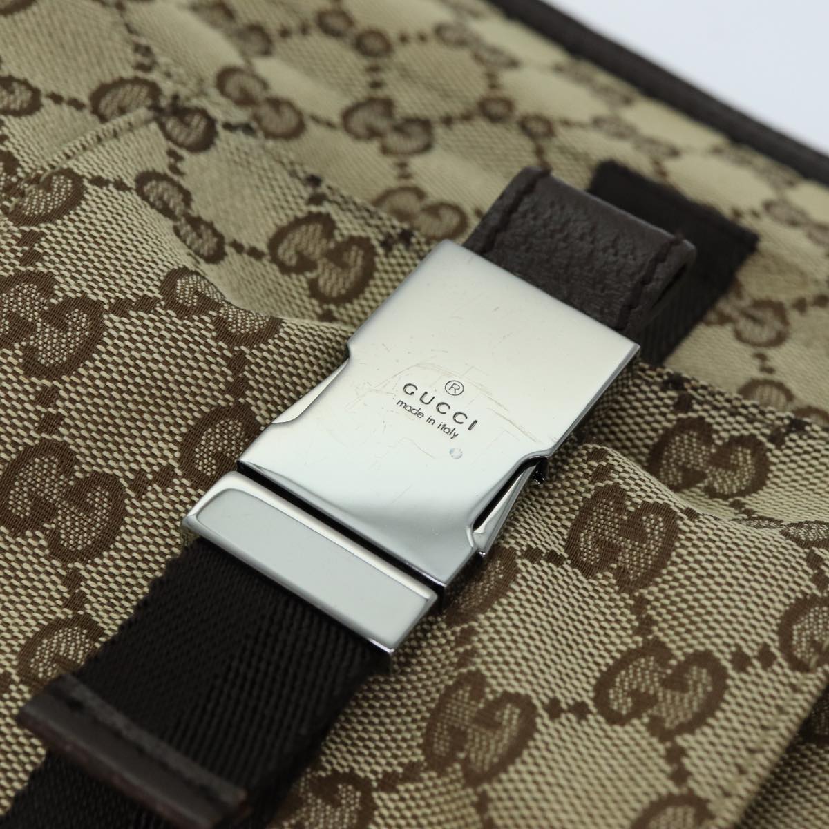 GUCCI GG Canvas Shoulder Bag Beige 131211 tb1106