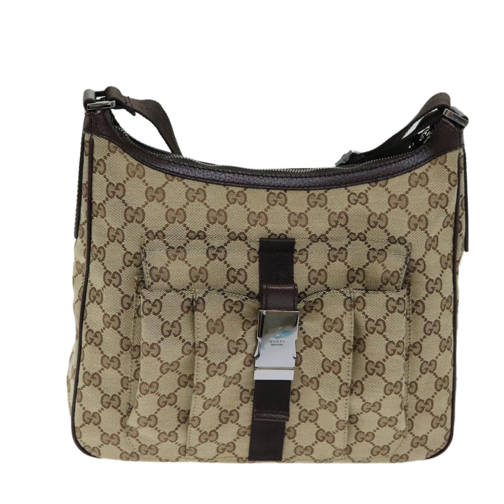 GUCCI GG Canvas Shoulder Bag Beige 131211 tb1106