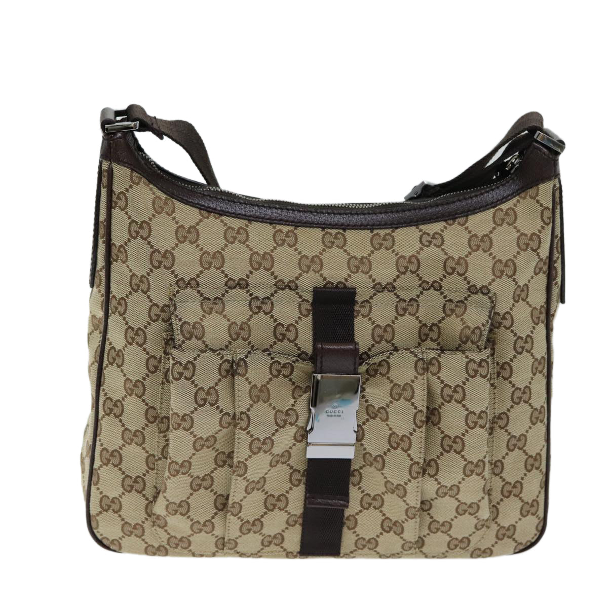 GUCCI GG Canvas Shoulder Bag Beige 131211 tb1106
