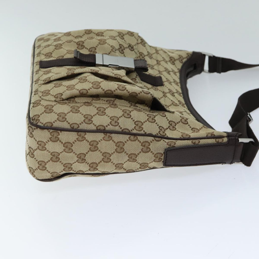 GUCCI GG Canvas Shoulder Bag Beige 131211 tb1106