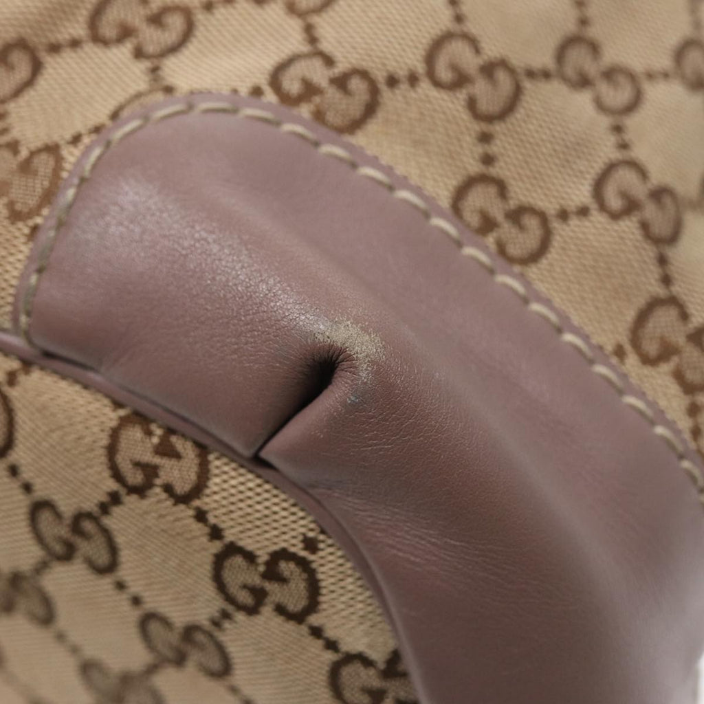 GUCCI GG Canvas Hand Bag 2way Beige Gold tb1123