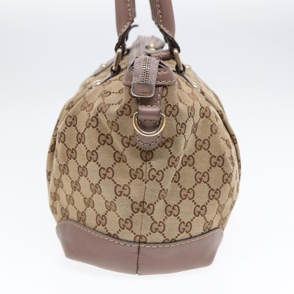 GUCCI GG Canvas Hand Bag 2way Beige Gold tb1123