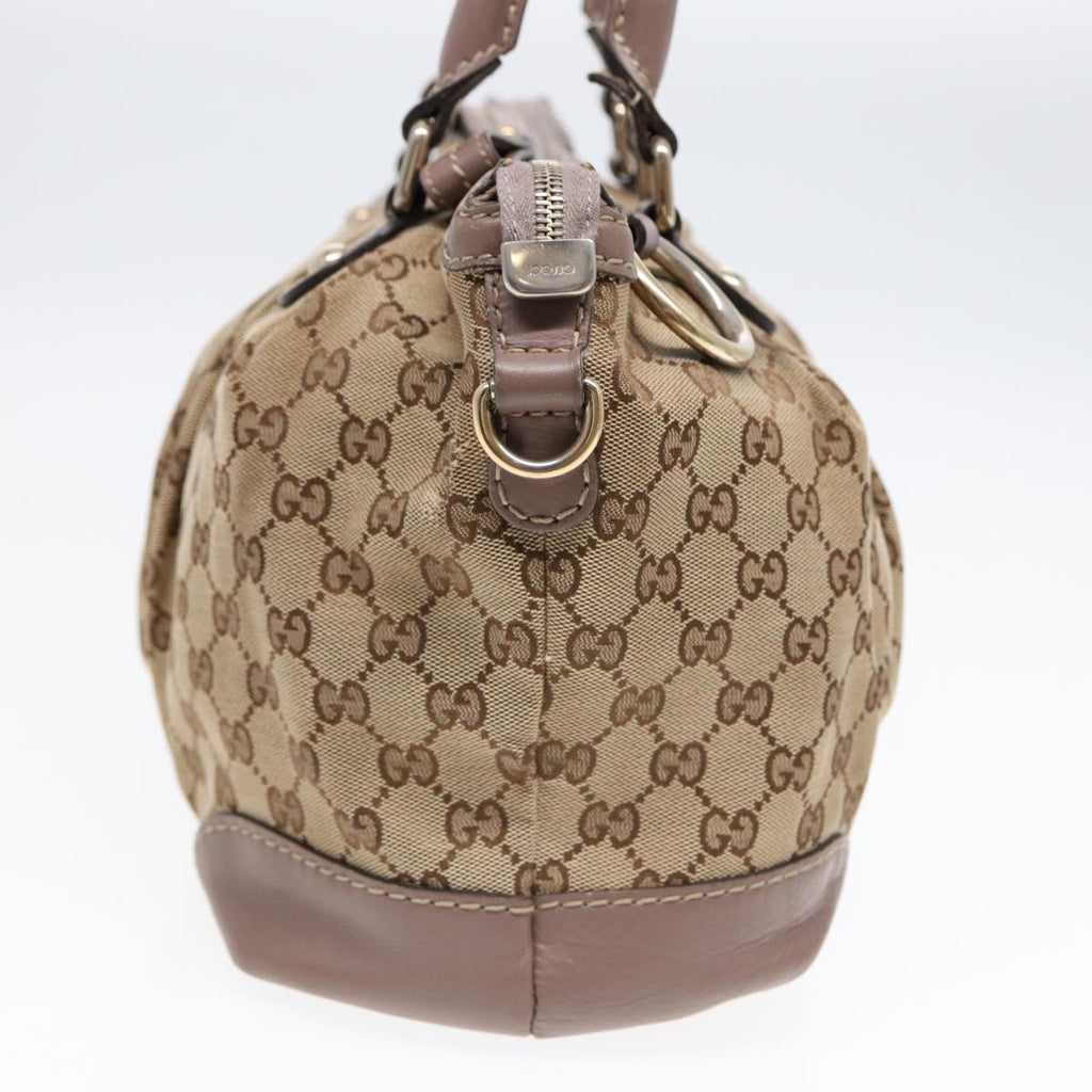 GUCCI GG Canvas Hand Bag 2way Beige Gold tb1123