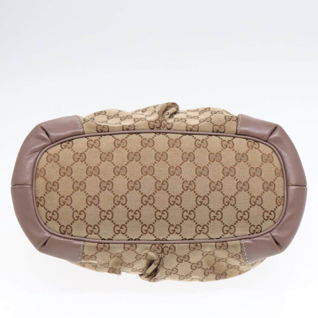 GUCCI GG Canvas Hand Bag 2way Beige Gold tb1123