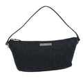 GUCCI GG Canvas hand Pouch Black Silver 07198 tb1126