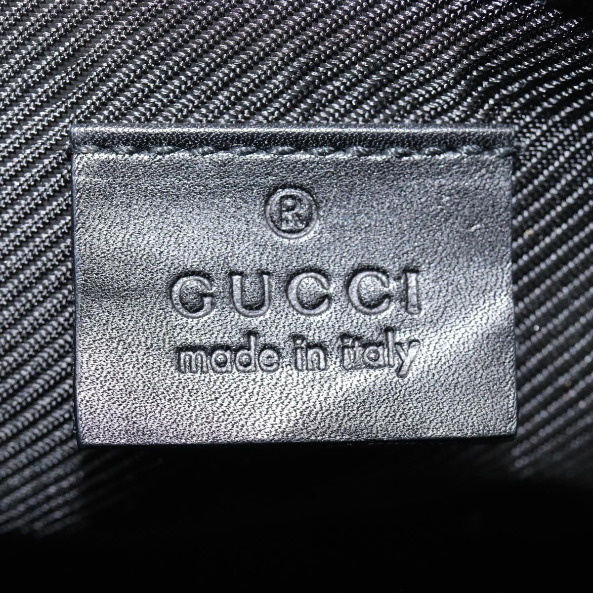 GUCCI GG Canvas hand Pouch Black Silver 07198 tb1126