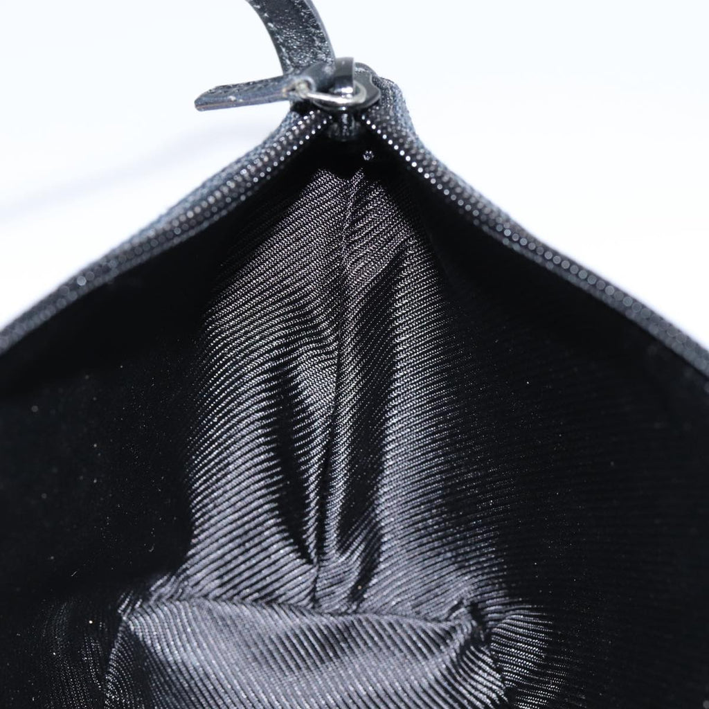 GUCCI GG Canvas hand Pouch Black Silver 07198 tb1126