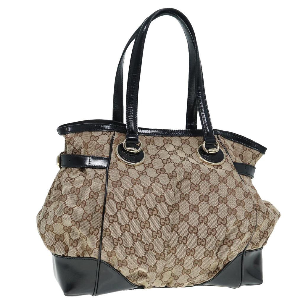 GUCCI GG Canvas Tote Bag Beige Gold 203529 tb1157