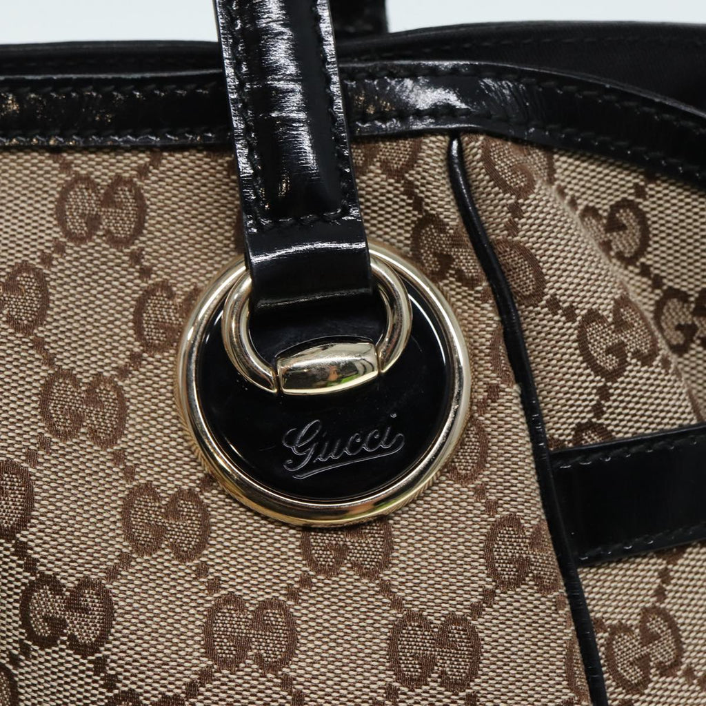 GUCCI GG Canvas Tote Bag Beige Gold 203529 tb1157