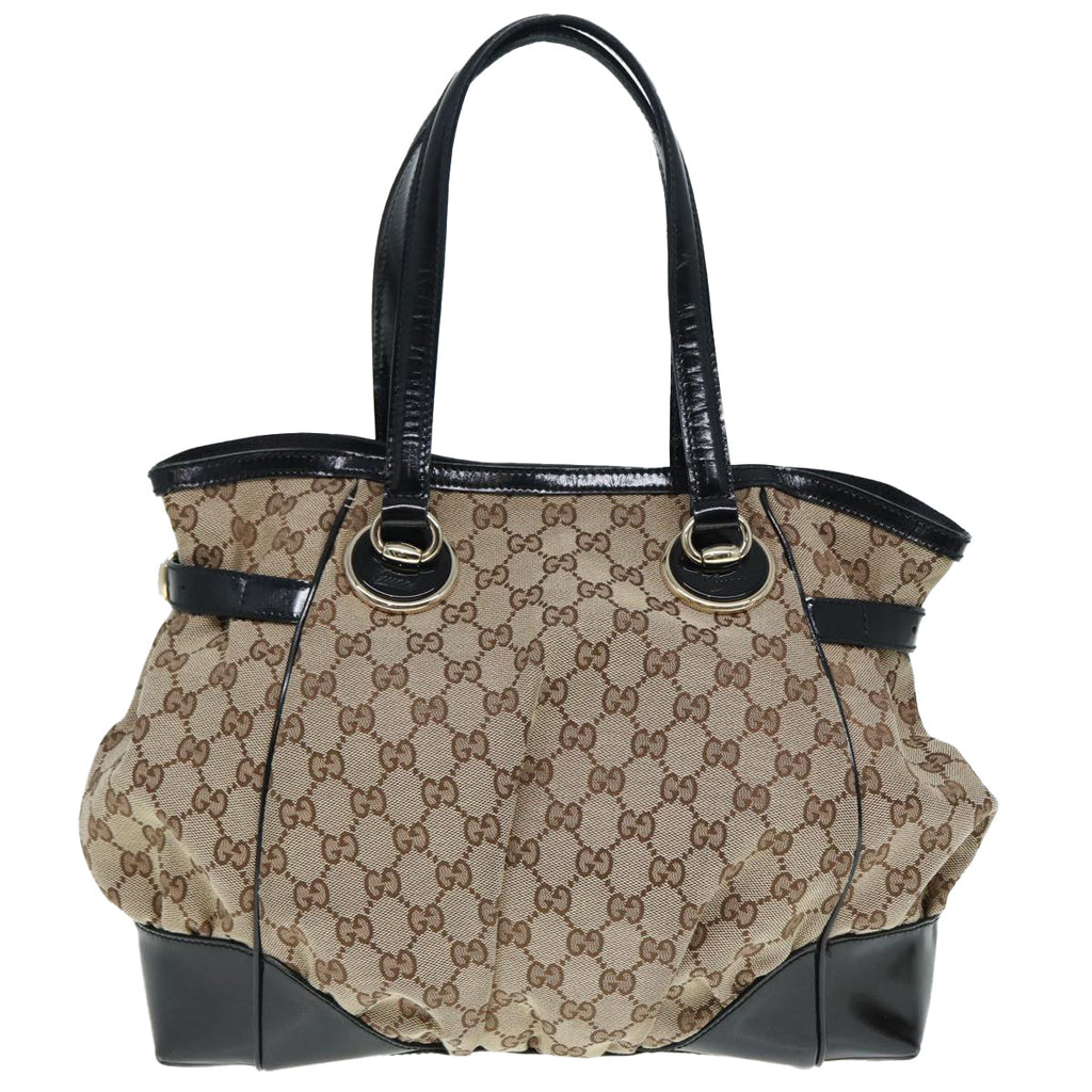 GUCCI GG Canvas Tote Bag Beige Gold 203529 tb1157
