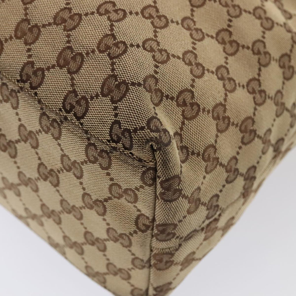 GUCCI GG Canvas Web Sherry Line Tote Bag Beige Red Silver 155524 tb1158