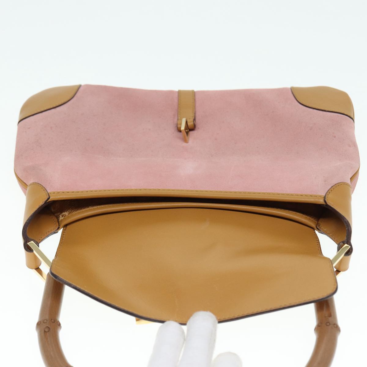 GUCCI Bamboo Jackie Shoulder Bag Suede Pink Gold 001 4096 2684 tb1177