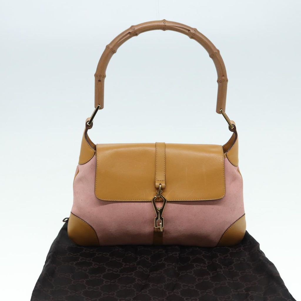 GUCCI Bamboo Jackie Shoulder Bag Suede Pink Gold 001 4096 2684 tb1177