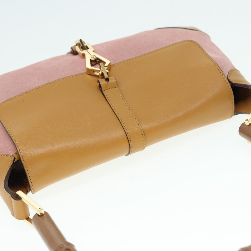 GUCCI Bamboo Jackie Shoulder Bag Suede Pink Gold 001 4096 2684 tb1177