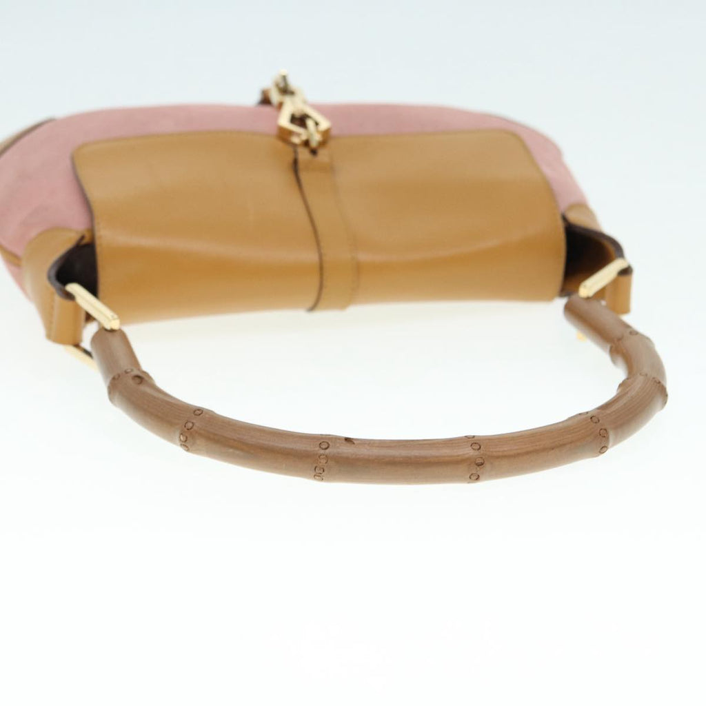 GUCCI Bamboo Jackie Shoulder Bag Suede Pink Gold 001 4096 2684 tb1177