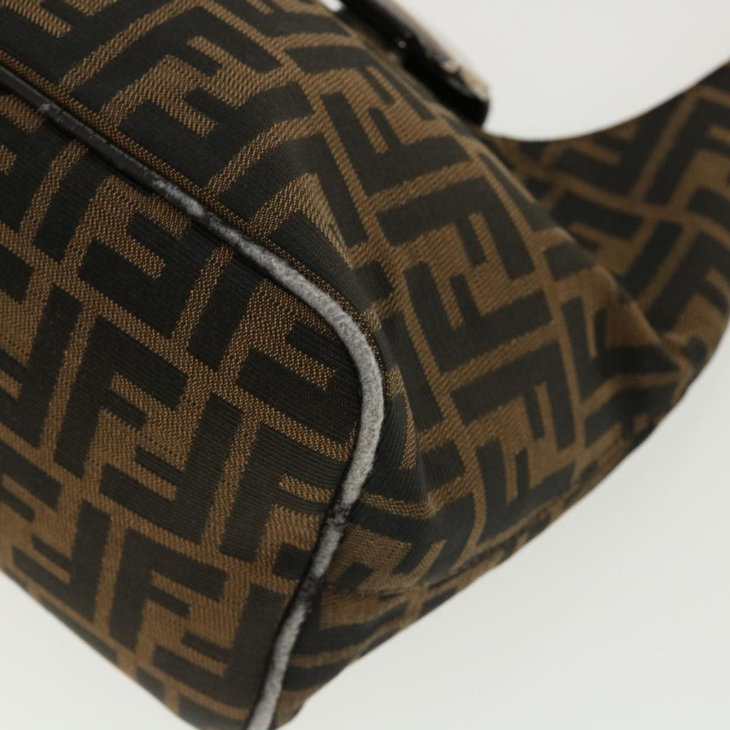 FENDI Mamma Baguette Zucca Canvas Shoulder Bag Brown tb146