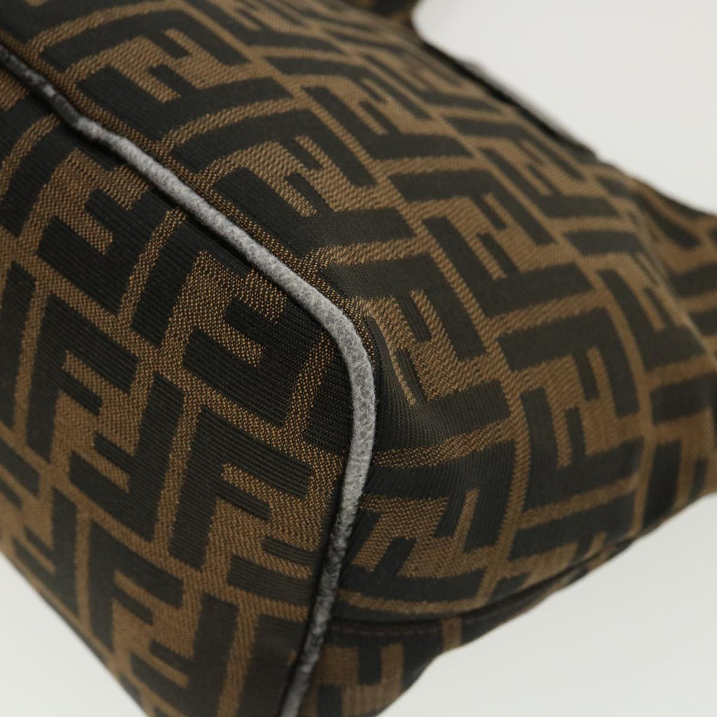 FENDI Mamma Baguette Zucca Canvas Shoulder Bag Brown tb146