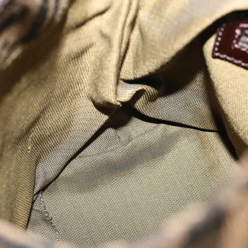FENDI Mamma Baguette Zucca Canvas Shoulder Bag Brown tb146