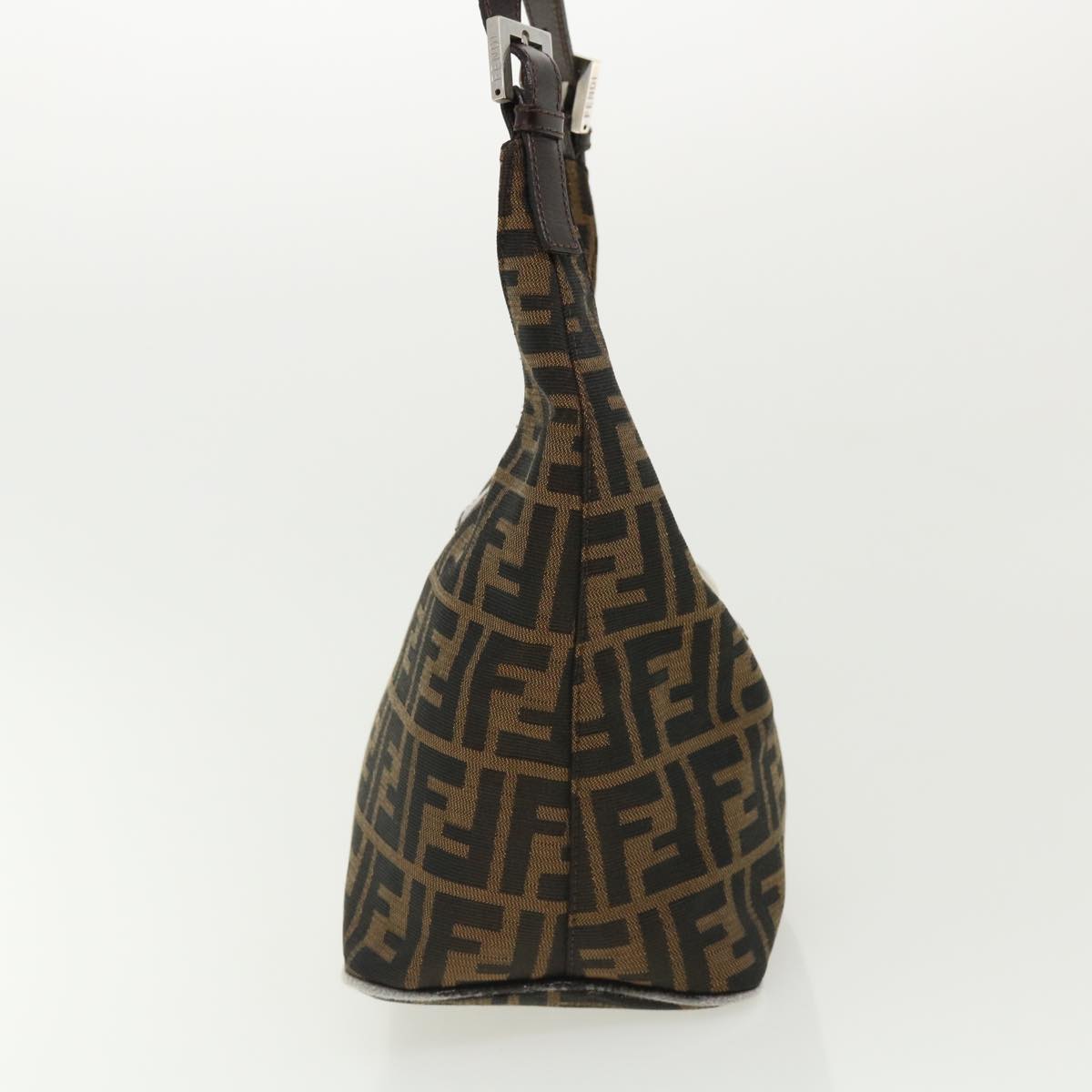 FENDI Mamma Baguette Zucca Canvas Shoulder Bag Brown tb146
