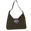 FENDI Mamma Baguette Zucca Canvas Shoulder Bag Brown tb147