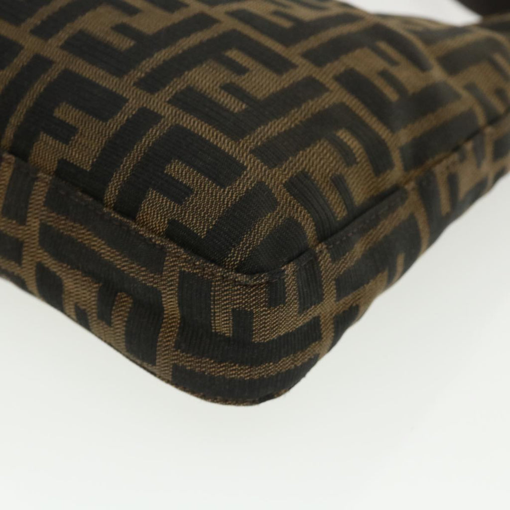 FENDI Mamma Baguette Zucca Canvas Shoulder Bag Brown tb147
