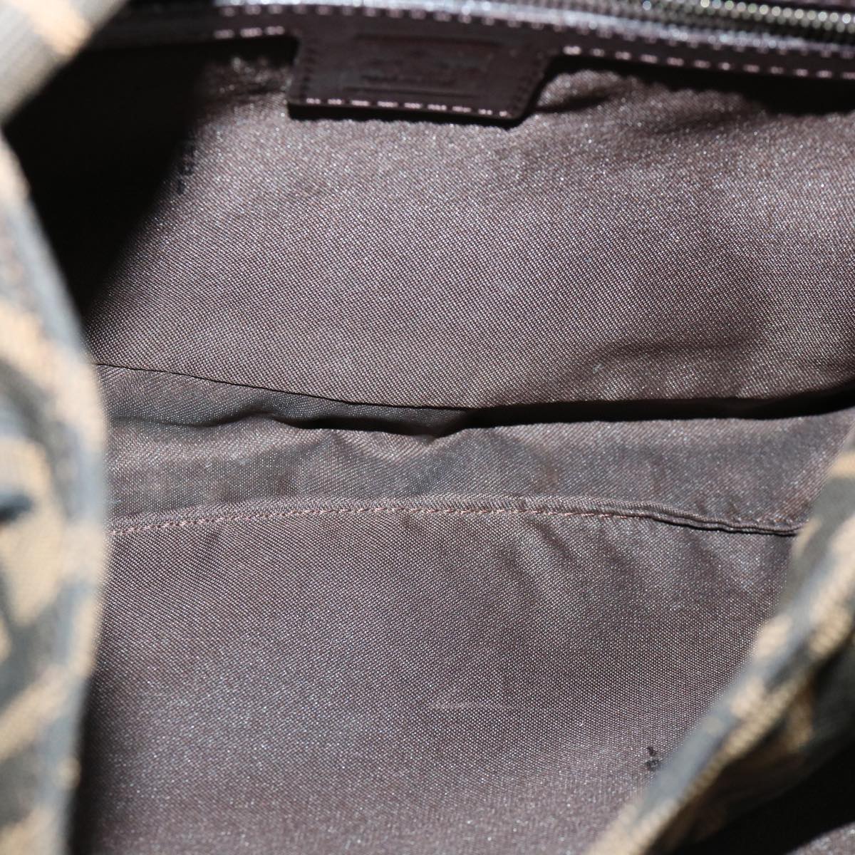FENDI Mamma Baguette Zucca Canvas Shoulder Bag Brown tb147