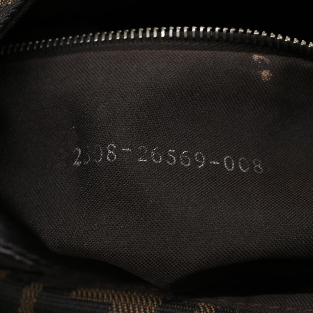 FENDI Mamma Baguette Zucca Canvas Shoulder Bag Brown tb147