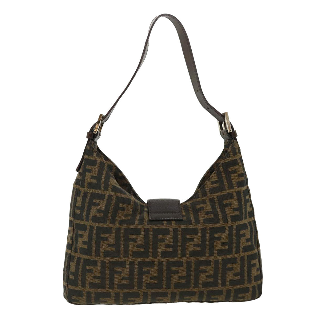 FENDI Mamma Baguette Zucca Canvas Shoulder Bag Brown tb147