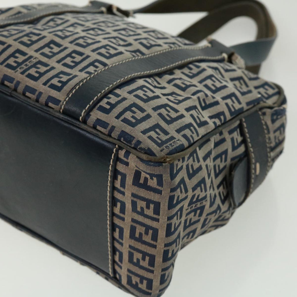 FENDI Zucchino Canvas Hand Bag Navy tb255