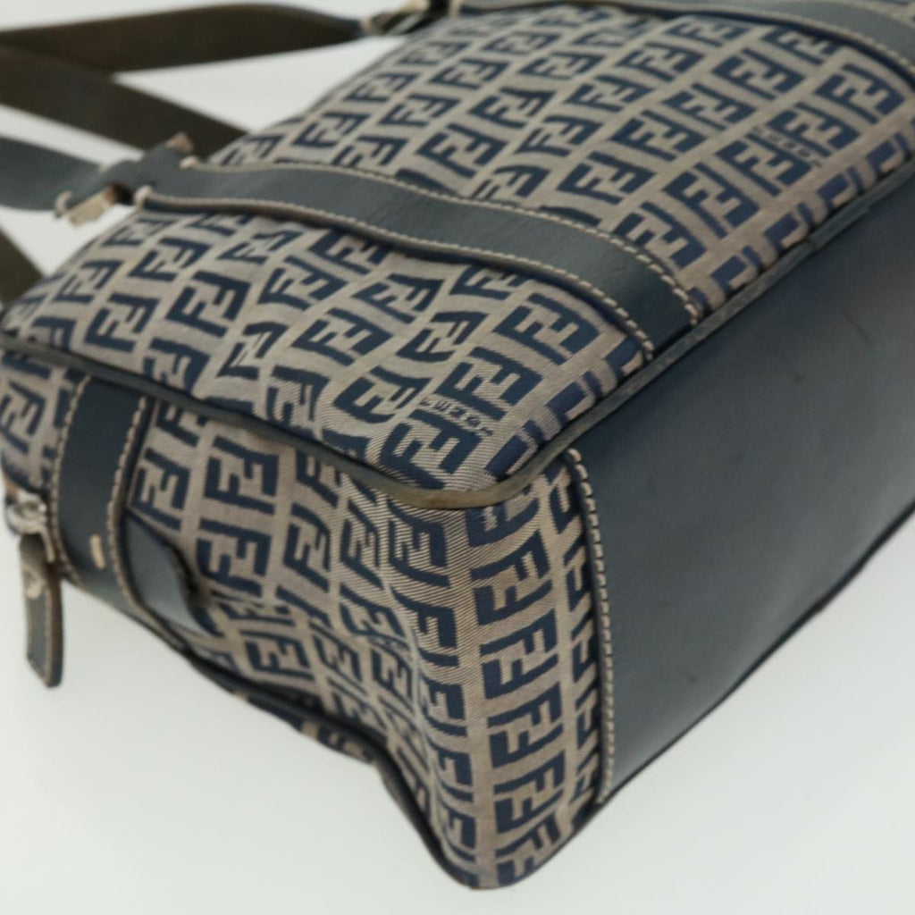 FENDI Zucchino Canvas Hand Bag Navy tb255