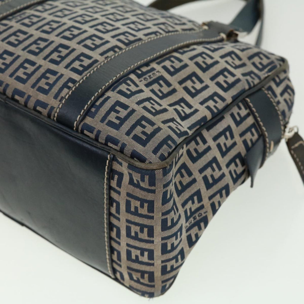FENDI Zucchino Canvas Hand Bag Navy tb255