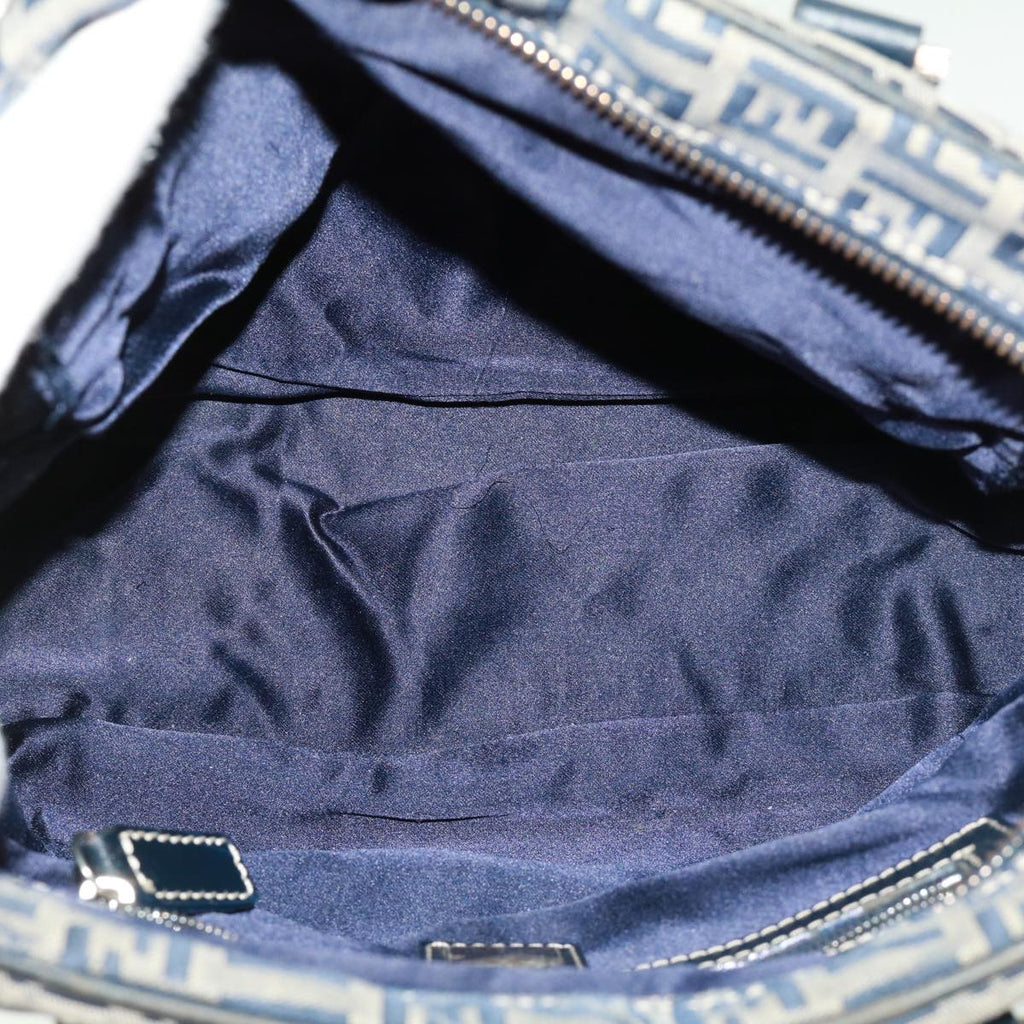 FENDI Zucchino Canvas Hand Bag Navy tb255