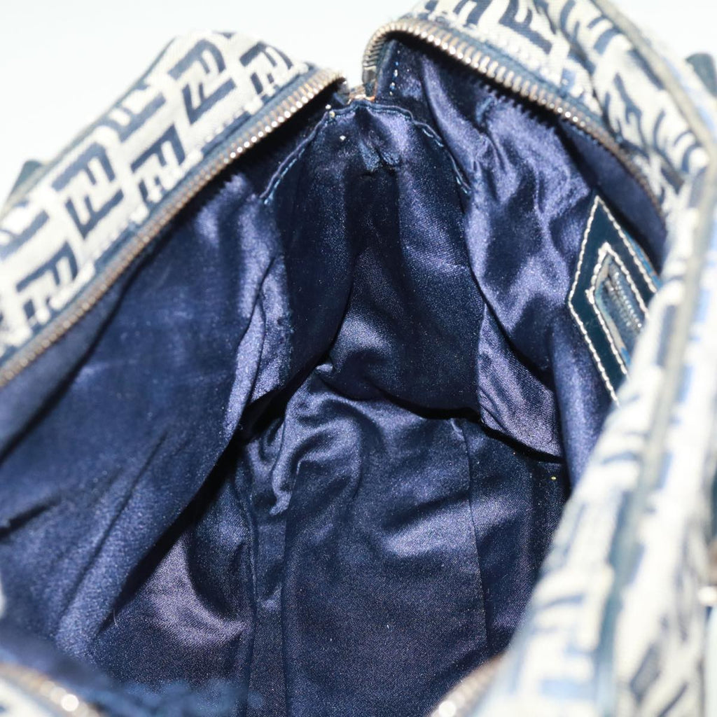 FENDI Zucchino Canvas Hand Bag Navy tb255