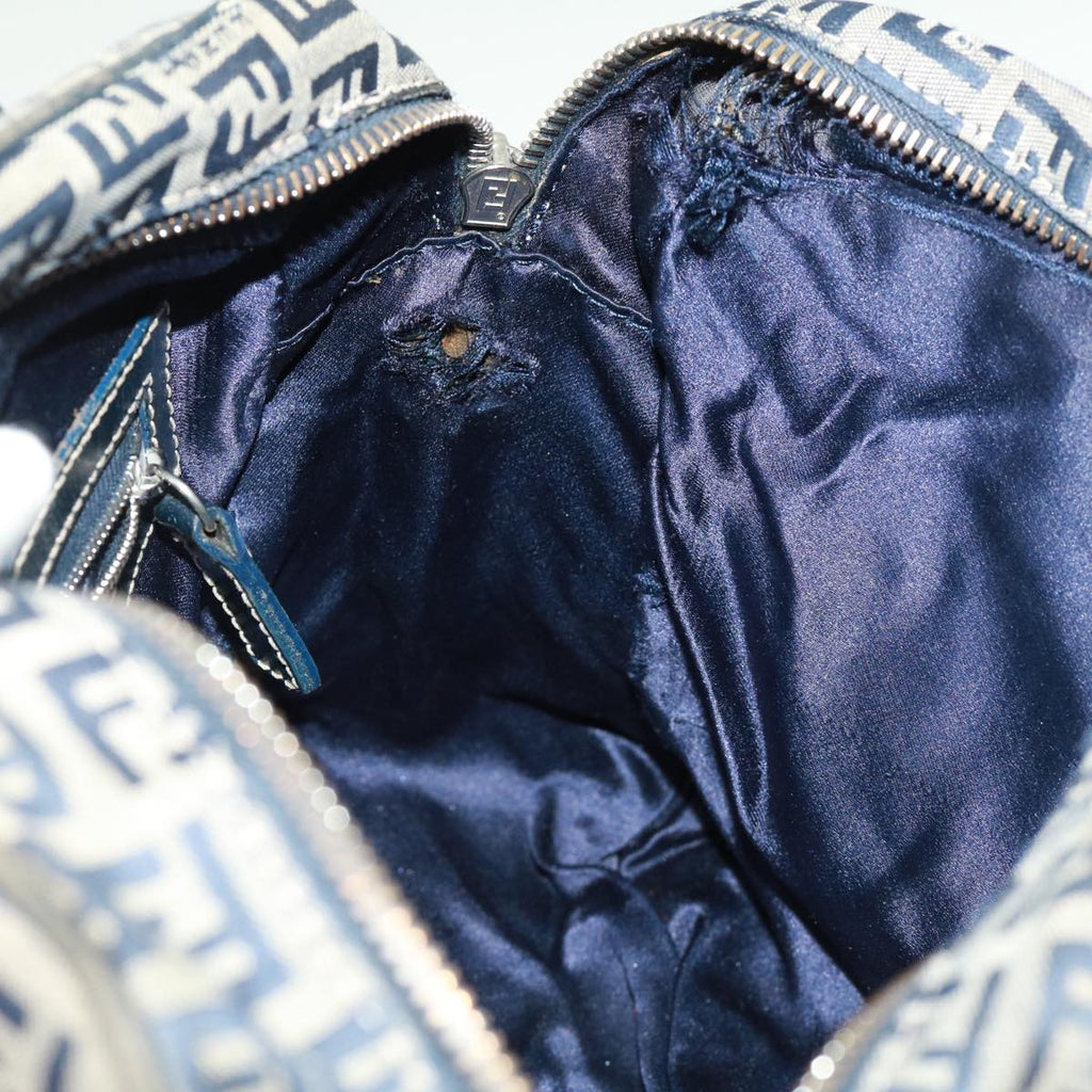 FENDI Zucchino Canvas Hand Bag Navy tb255