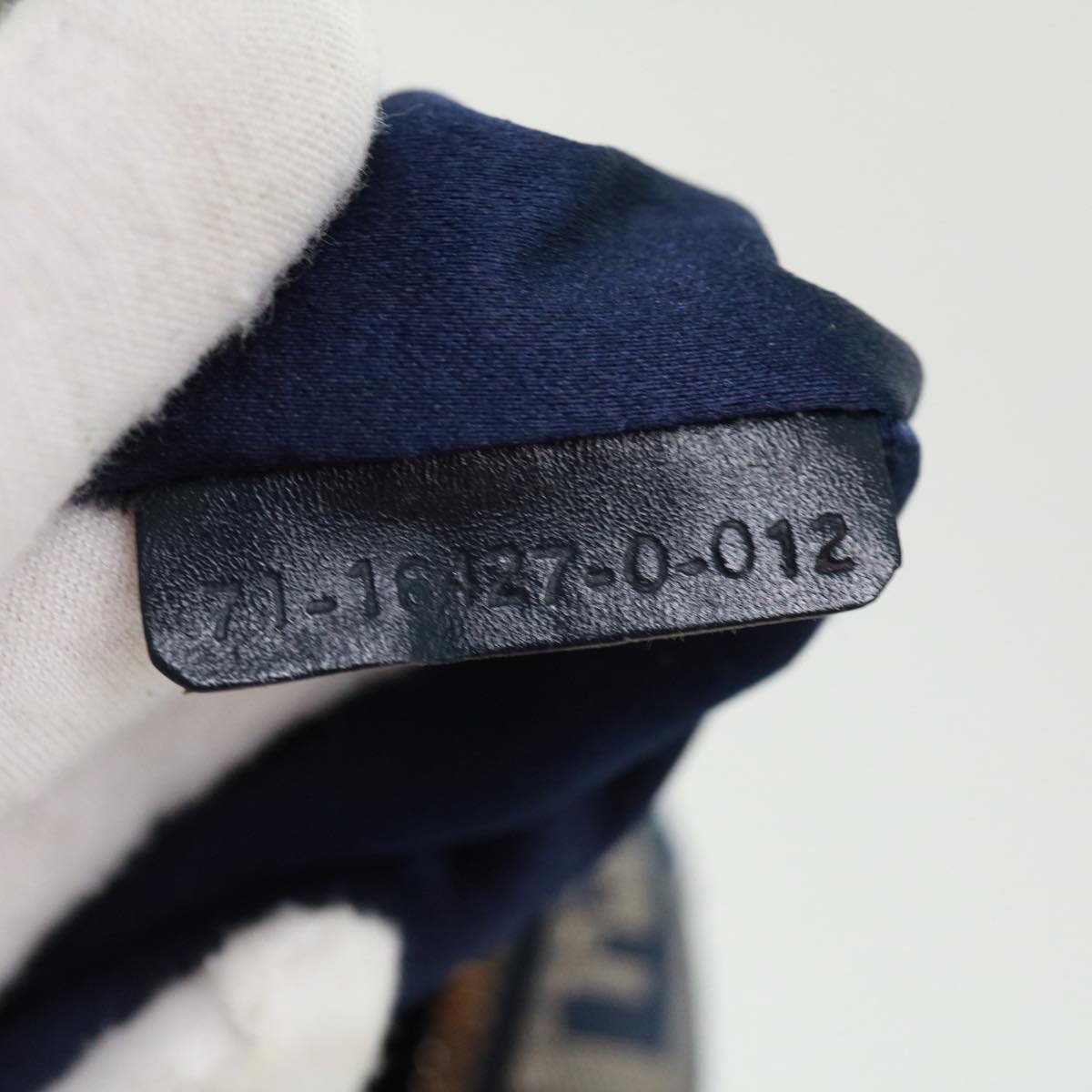 FENDI Zucchino Canvas Hand Bag Navy tb255