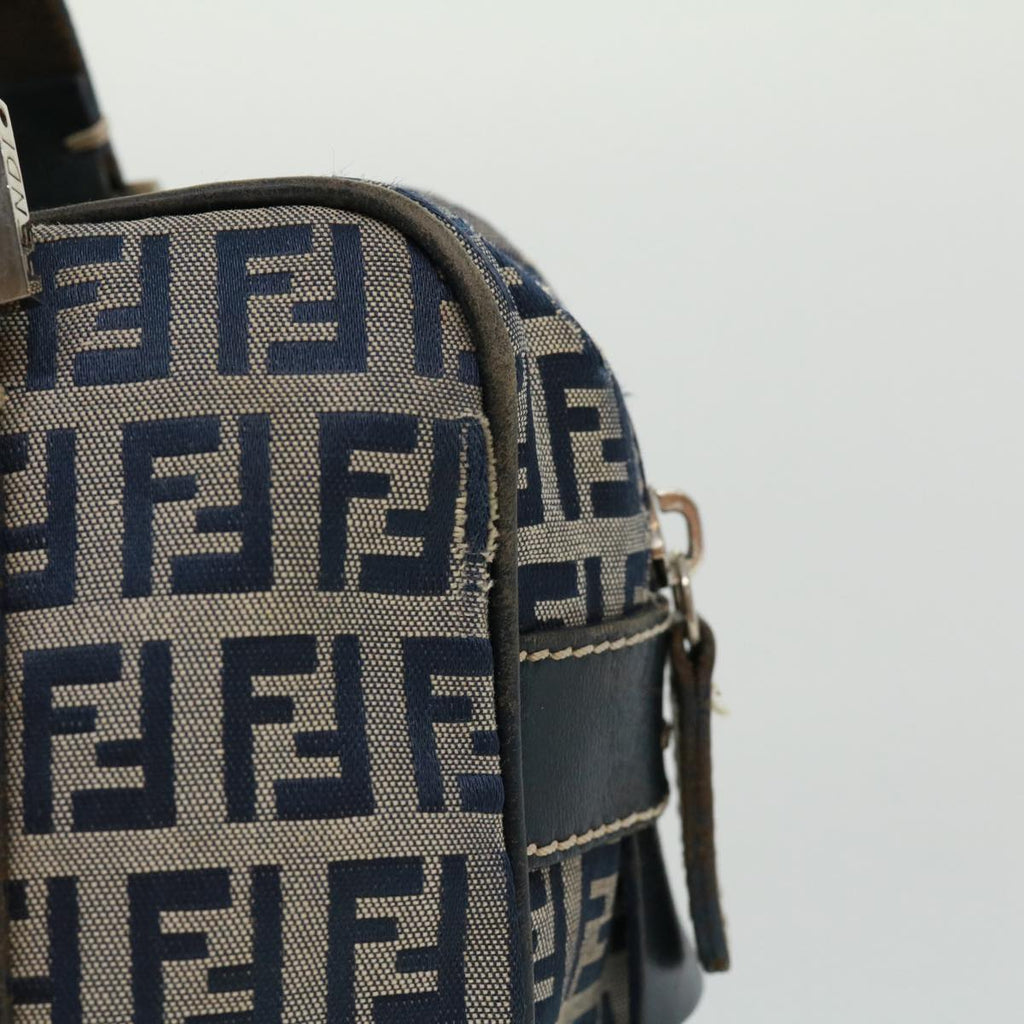 FENDI Zucchino Canvas Hand Bag Navy tb255