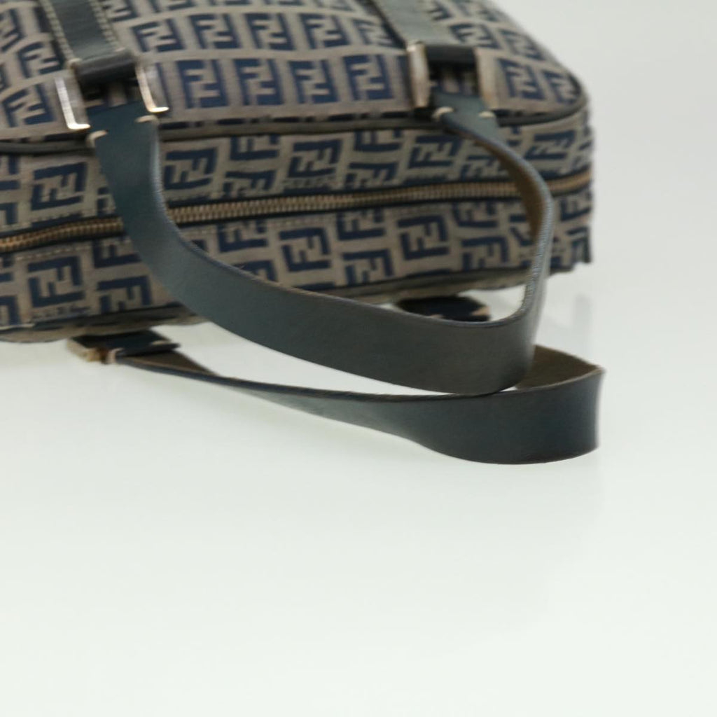 FENDI Zucchino Canvas Hand Bag Navy tb255