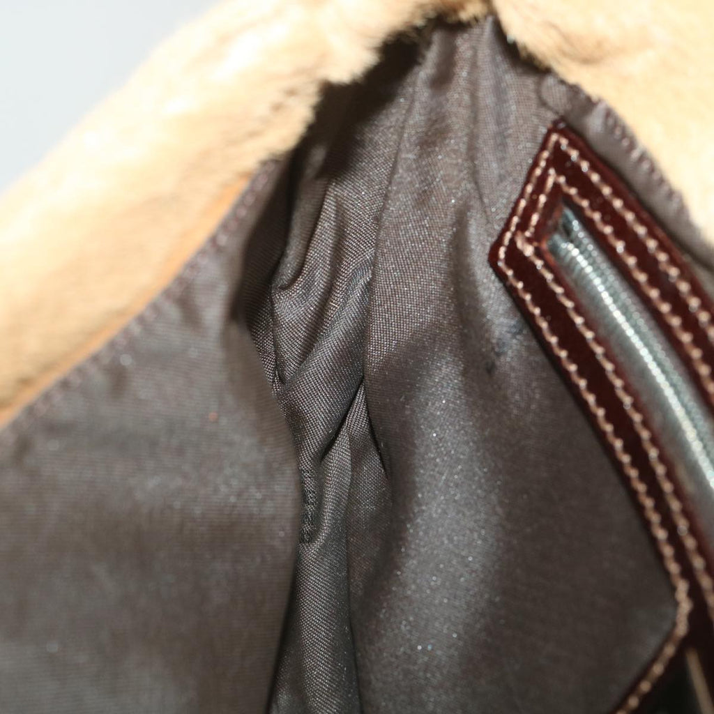 FENDI Mamma bucket Shoulder Bag Unborn Calf SkinLeather Brown tb419