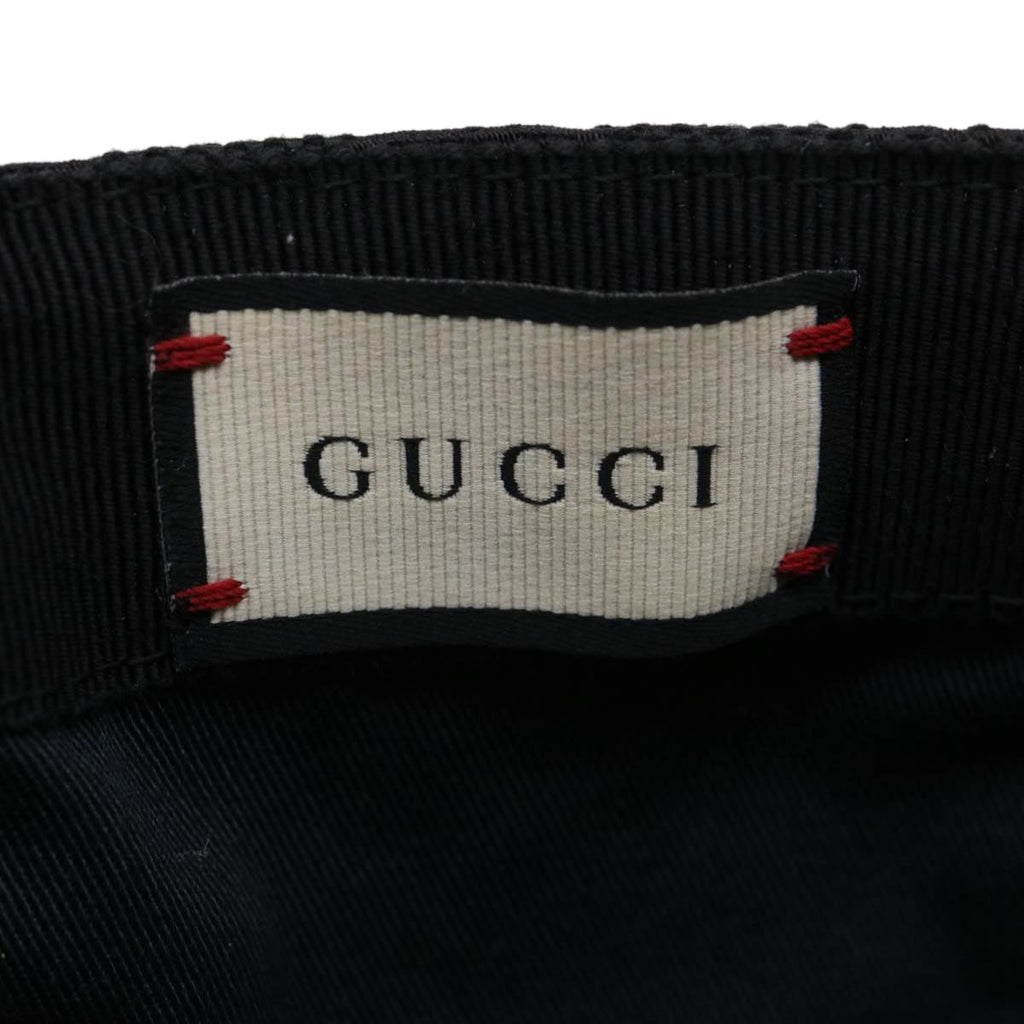 GUCCI GG Canvas Web Sherry Line Cap L Black Red Green 200035 tb476