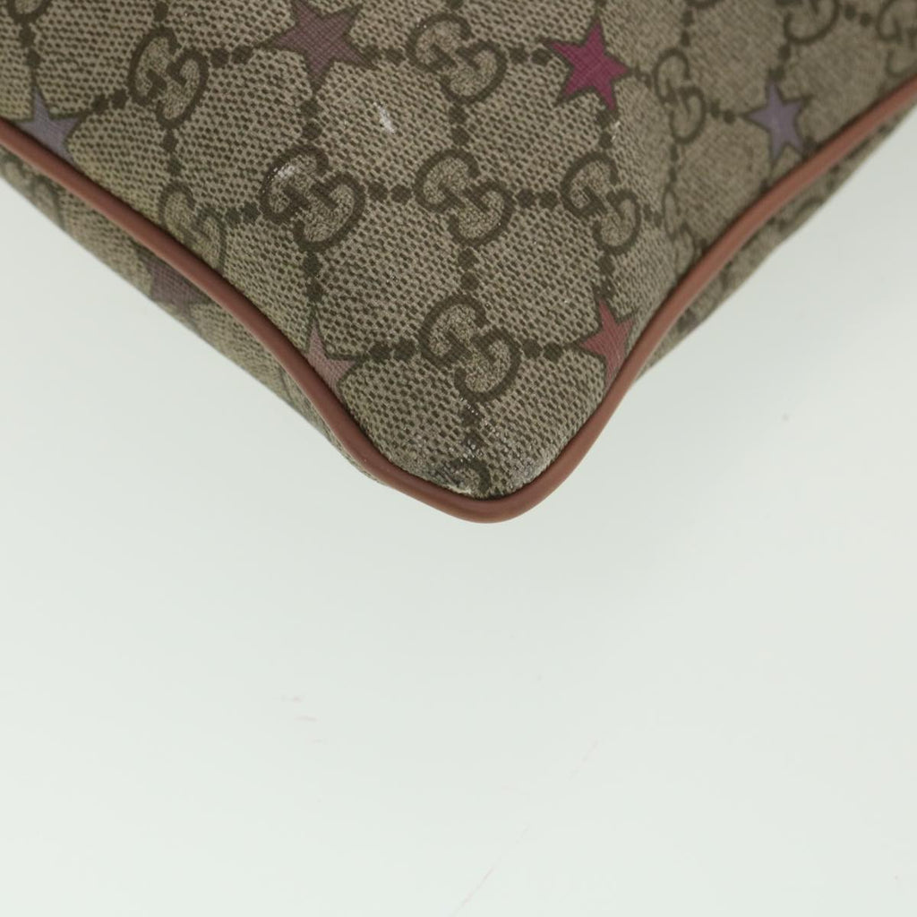 GUCCI GG Canvas Star Shoulder Bag PVC Leather Beige Pink 295257 tb525